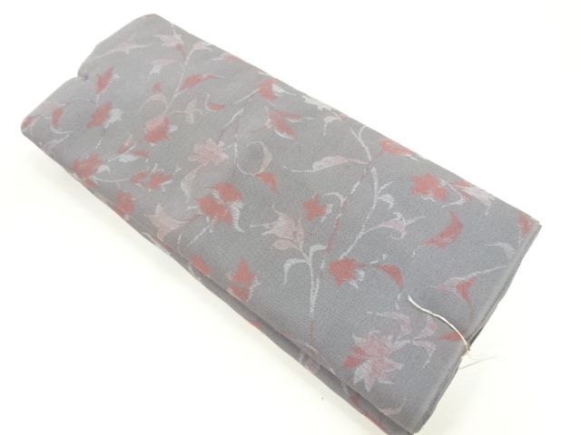 JAPANESE KIMONO / ANTIQUE FLORAL PATTERN WOVEN KIMONO ARAIHARI